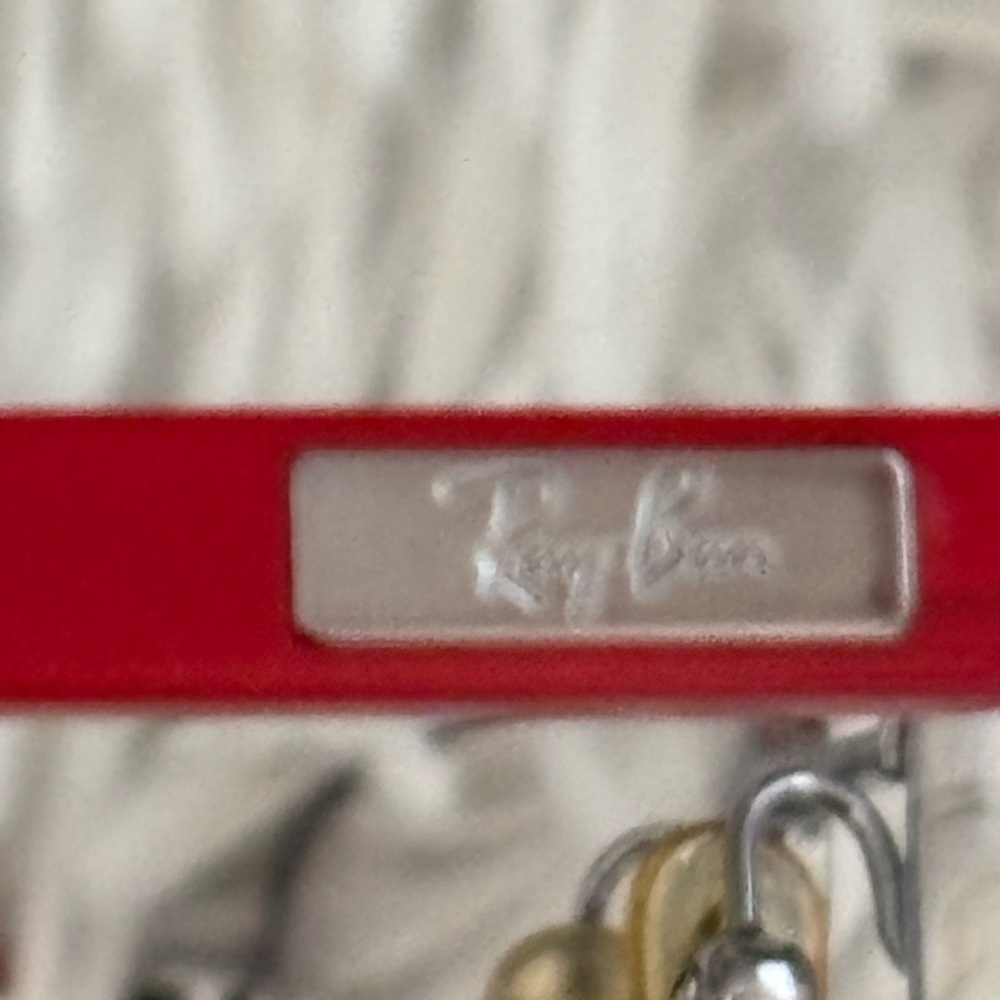 Rayban Red Rectangular Eyeglasses - Picture 2 of 9